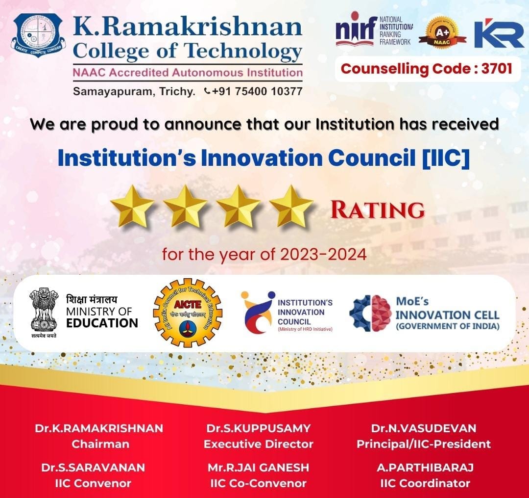 Institution's Innovation Council four-star rating announcement for 2023-24
