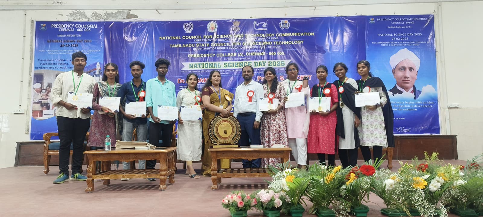 KRCT students with certificates at National Science Day