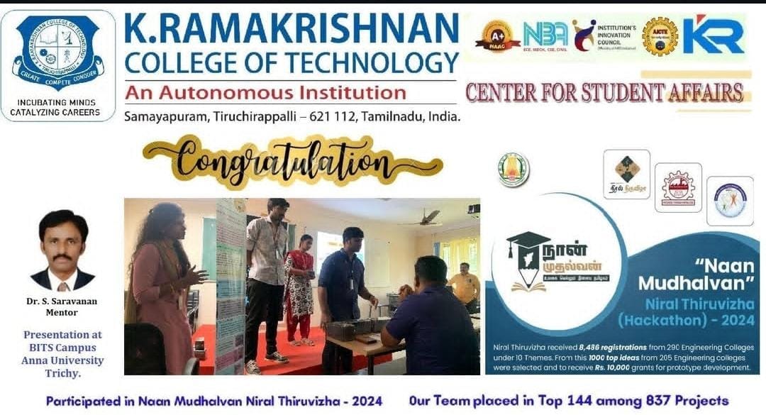 Naan Mudhalvan Niral Thiruvizha 2024 hackathon presentation