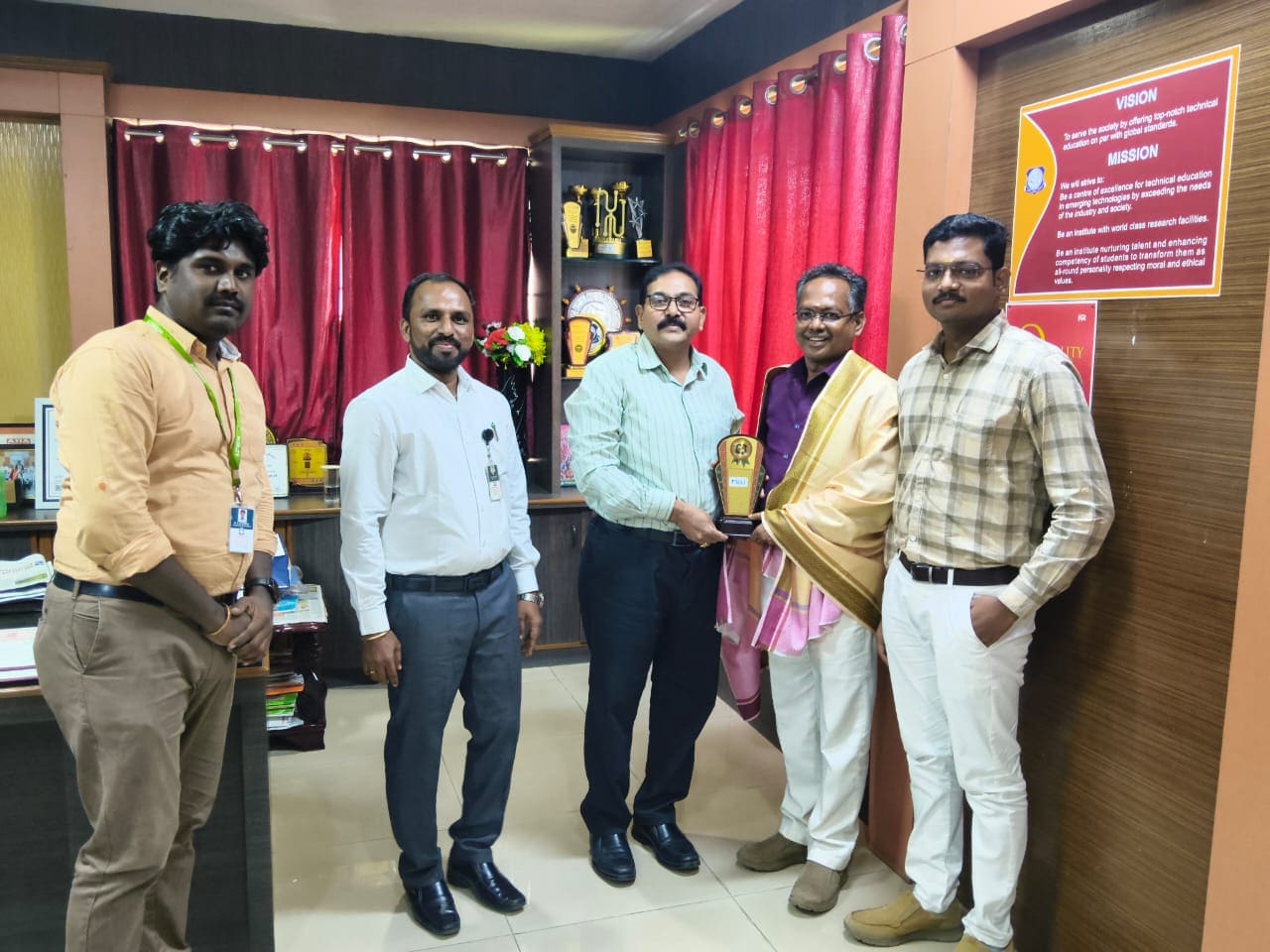 Partner representative felicitated during an MoU visit to the campus