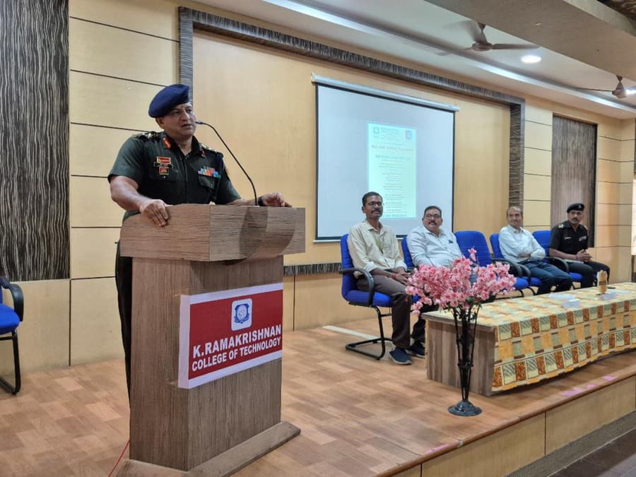 Col. Neeraj Uniyal addressing the NCC unit raising ceremony