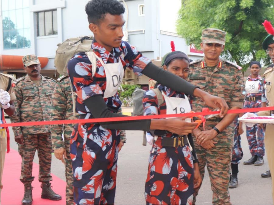 Ribbon cutting at the obstacle training area inauguration