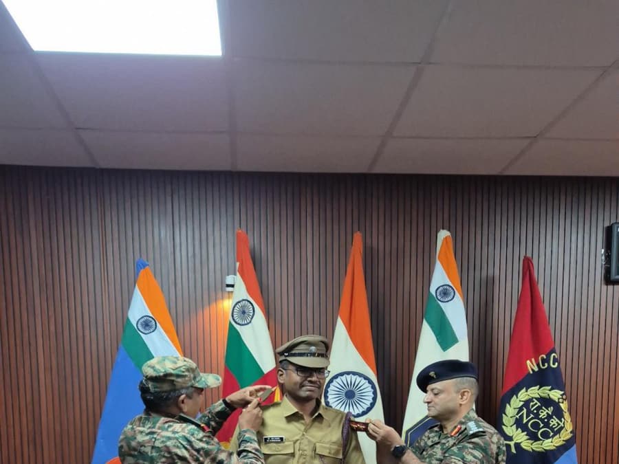 Piping ceremony for Lt. Dr. R. Madavan