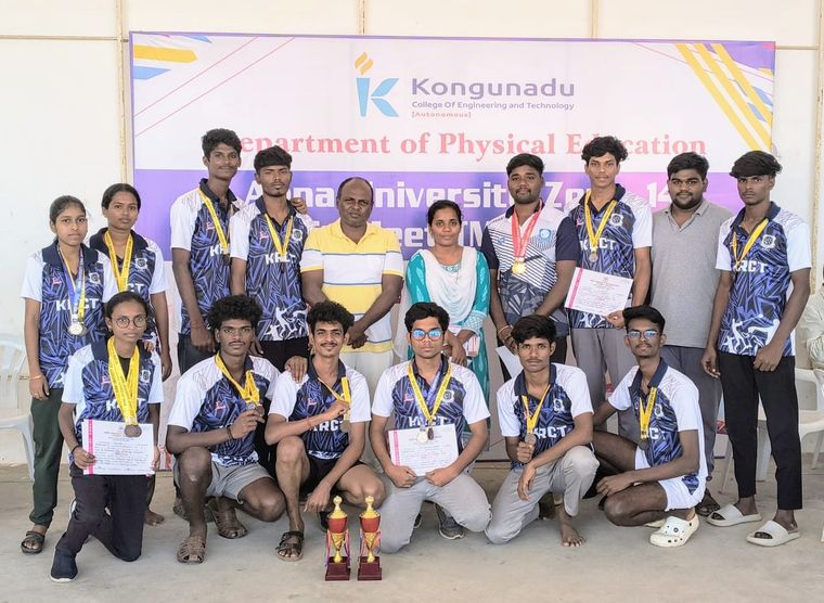 KRCT athletics squad with medals and trophies