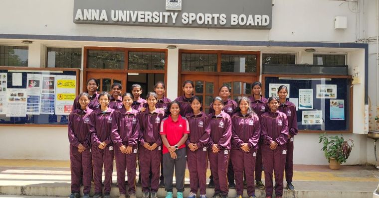 Women's contingent at the Anna University Sports Board