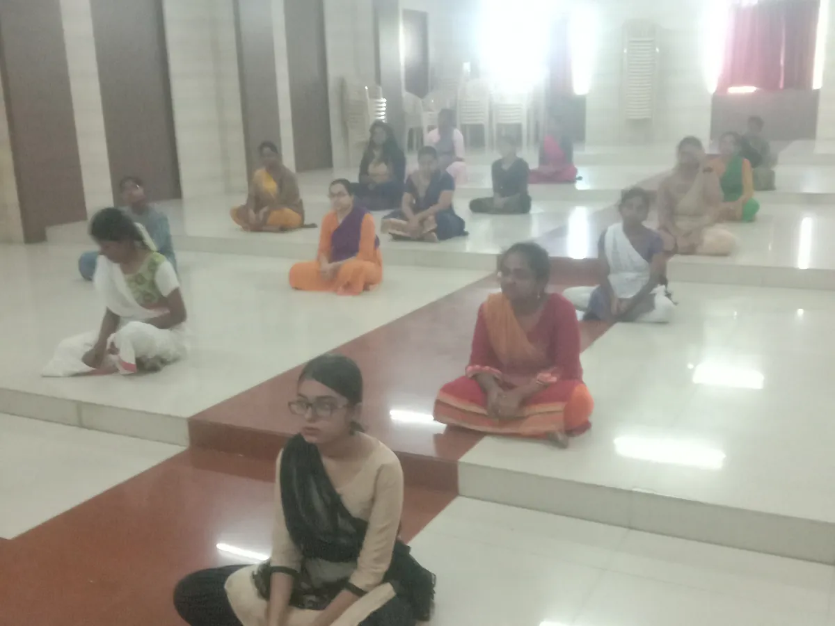 A yoga session in the hall in 2023